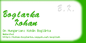boglarka kohan business card